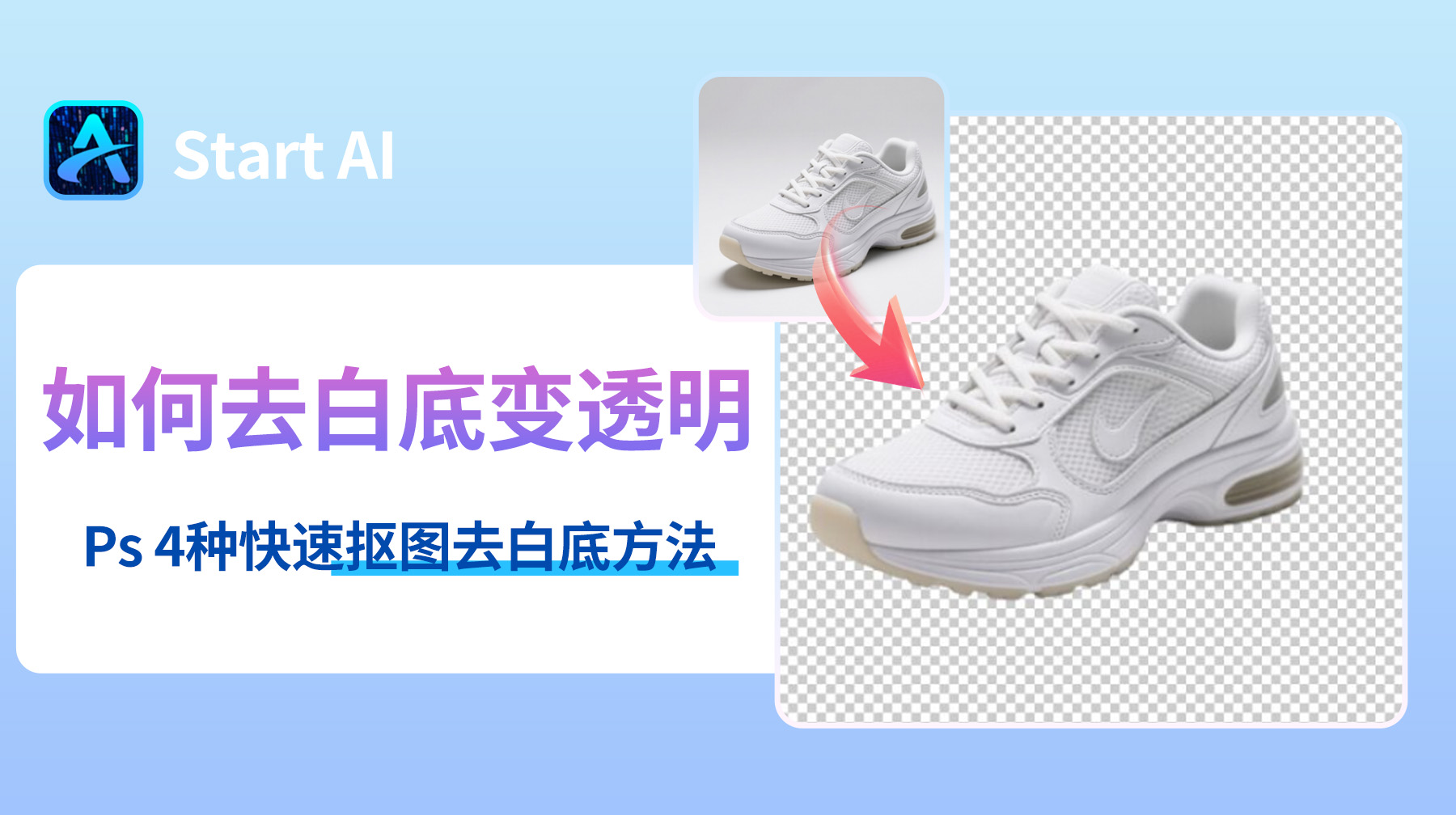 如何去白底变透明？Ps 4种快速抠图去白底方法