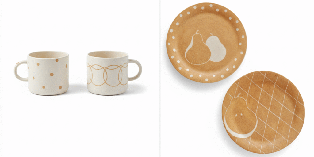 准备好两套餐具的白底产品图，在PS中打开并上传