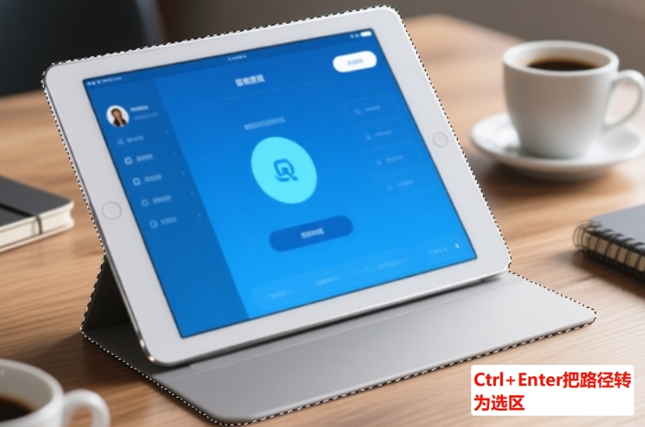 按Ctrl+Enter将路径转为选区