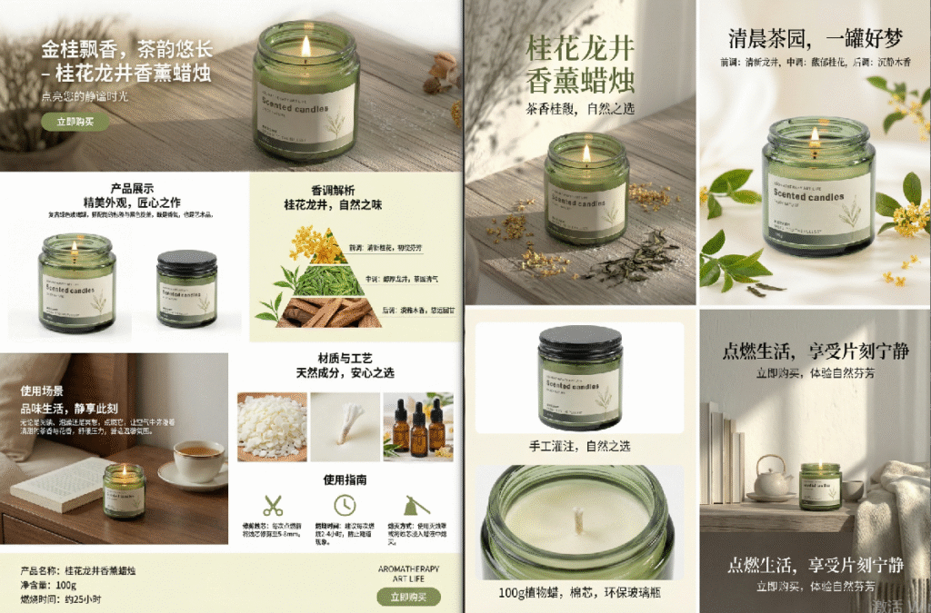 点击生成,等待 AI 完成即可得到多张可用详情页