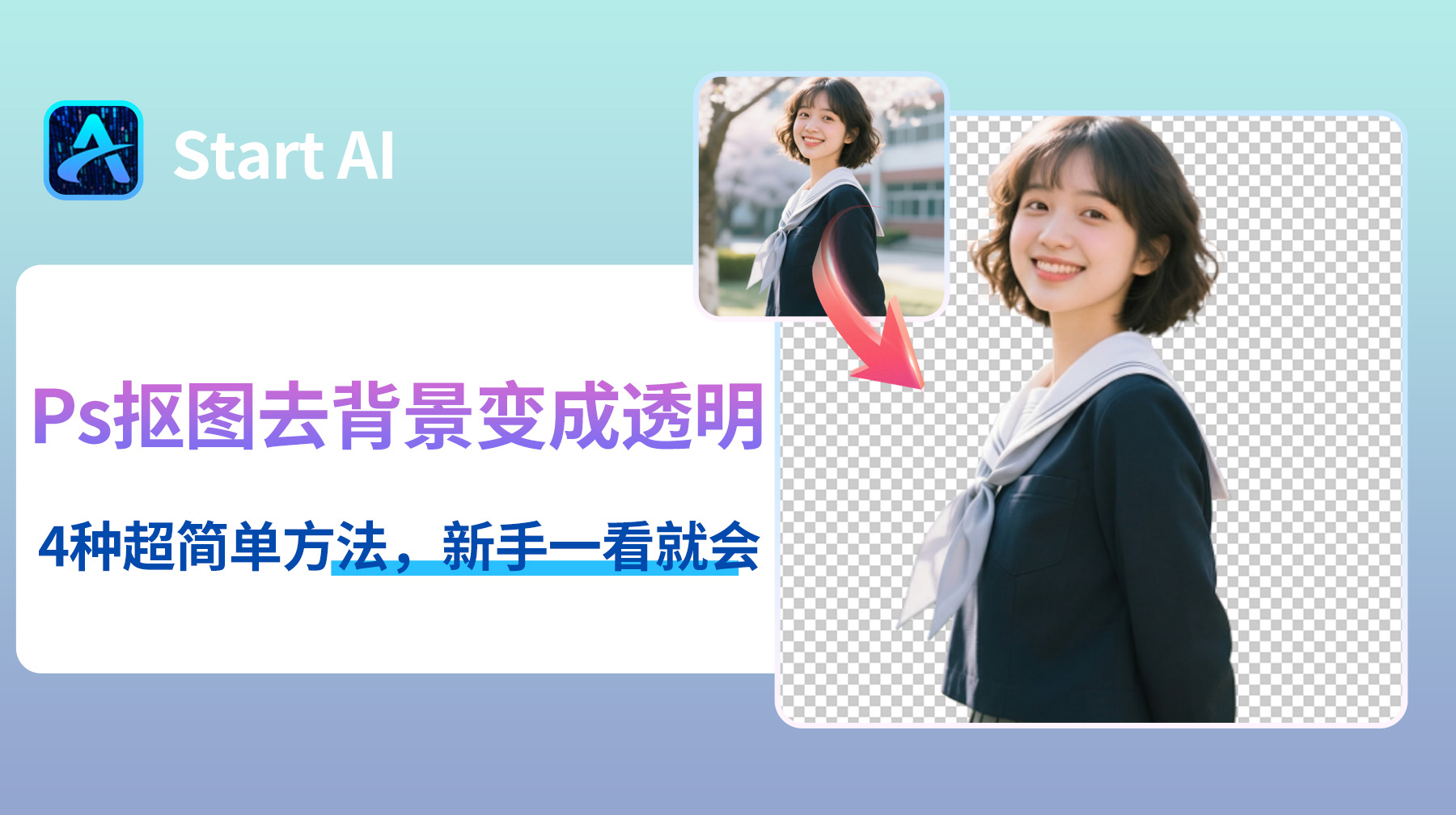 Ps如何抠图去背景变成透明？4种超简单抠图方法