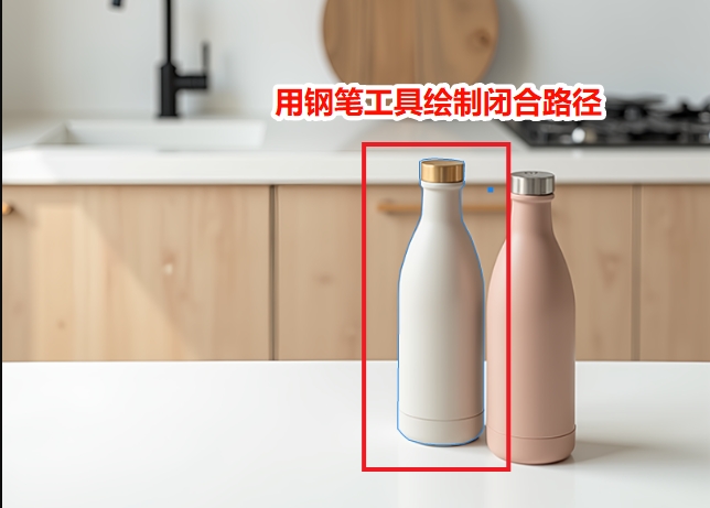 用钢笔工具绘制闭合路径