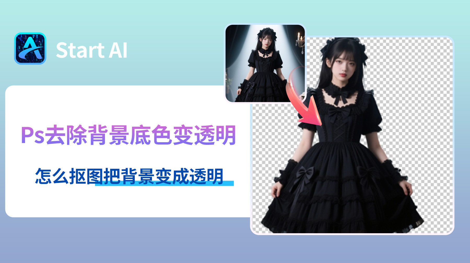 Ps去除背景底色变透明色，怎么抠图把背景变成透明？