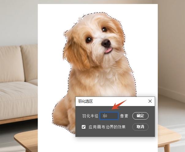 设置羽化的数值
