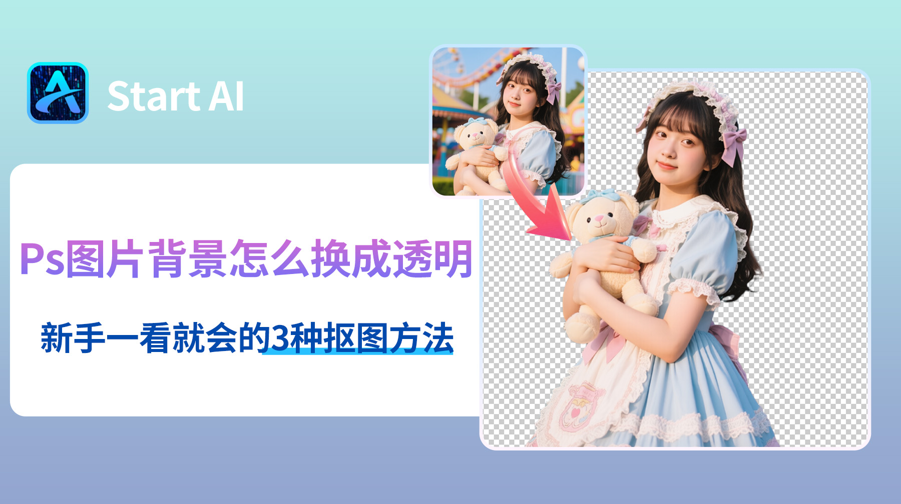 Ps图片背景怎么换成透明？新手一看就会的3种抠图方法