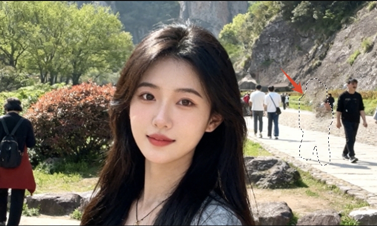 内容识别填充去除人物的方法