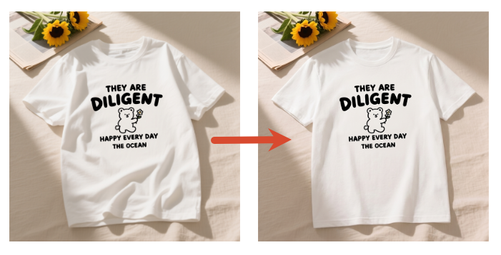 去除衣服褶皱前后效果图