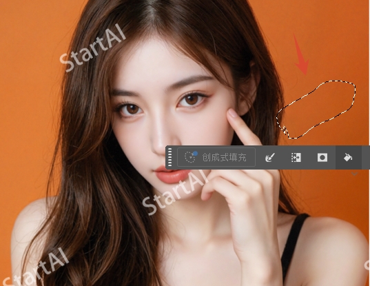 内容识别填充去掉水印的效果