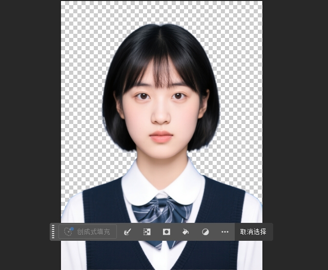 选中背景后，按Delete键删除背景