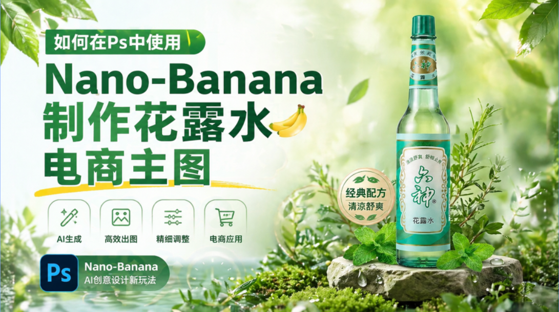 ps如何使用ai给花露水做主图/详情页