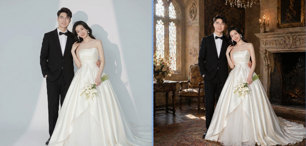 Ps婚纱照换背景教程