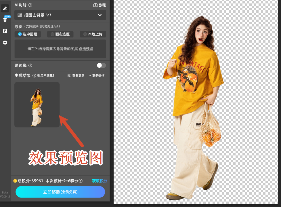 抠图去背景效果预览图