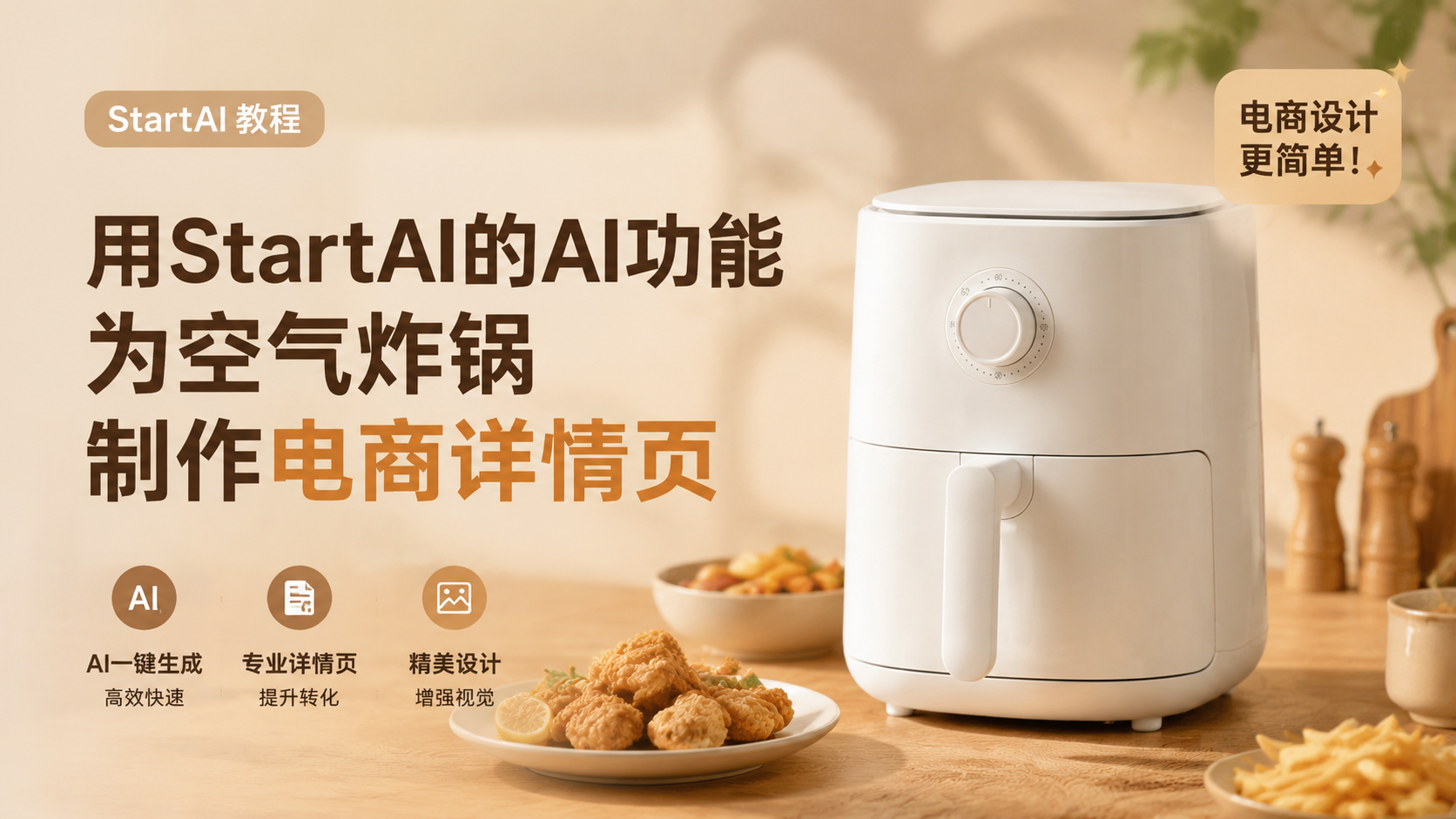 空气炸锅电商详情页怎么做？3步用StartAI插件+GPT-Image2快速出图