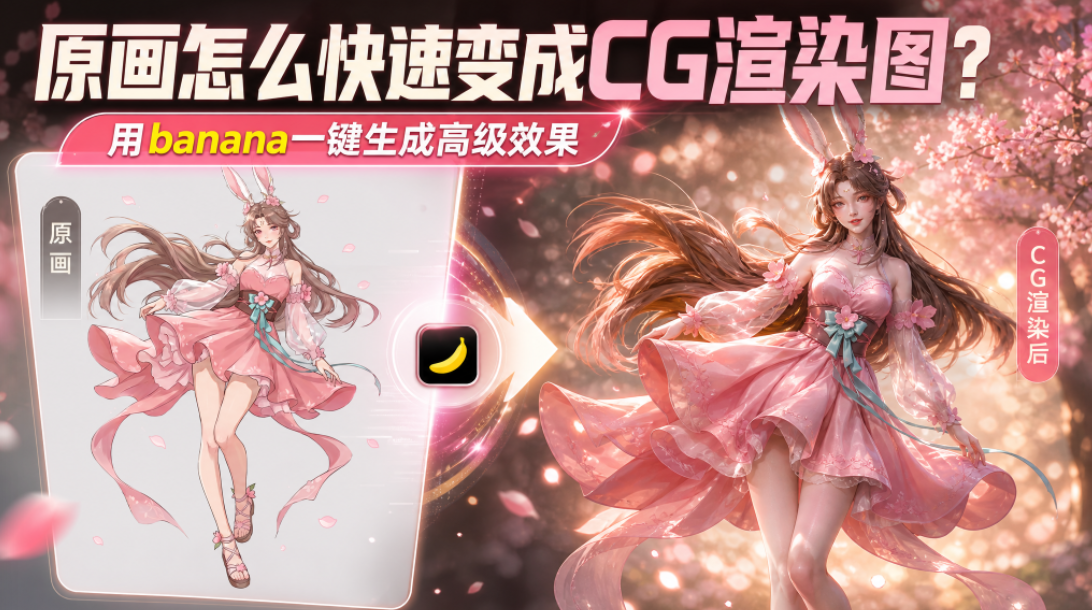原画怎么快速变成CG渲染图？用banana一键生成高级效果
