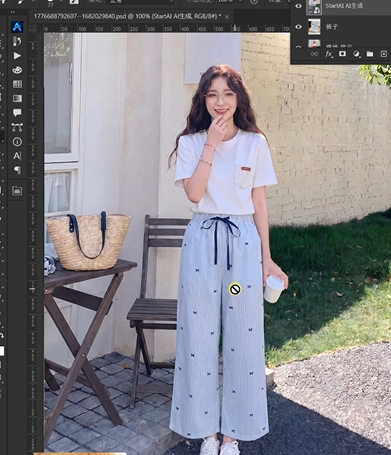 输出完整的服装模特图
