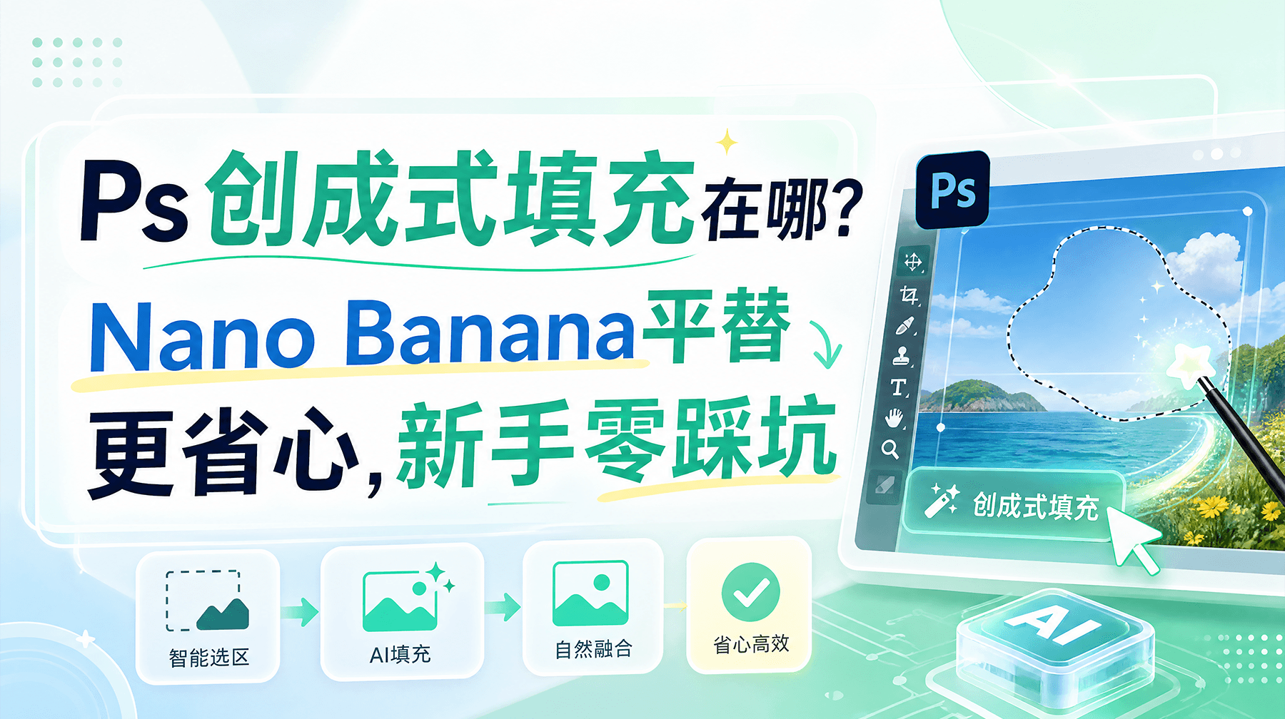 Ps创成式填充在哪？Nano Banana平替更省心，新手零踩坑