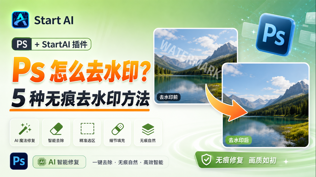 Ps 怎么去水印？5 种无痕去水印方法