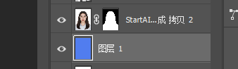 在主体图层下方新建空白图层，填充想要的背景颜色