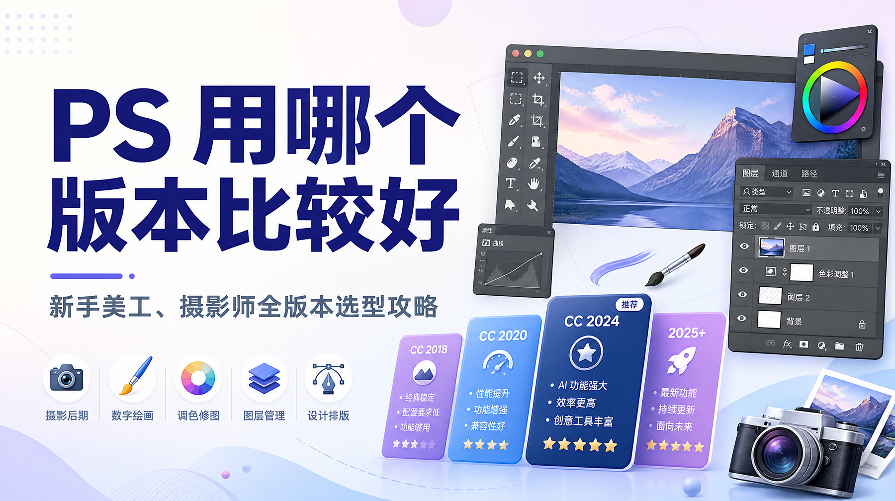 PS用哪个版本比较好？新手美工、摄影师全版本选型攻略