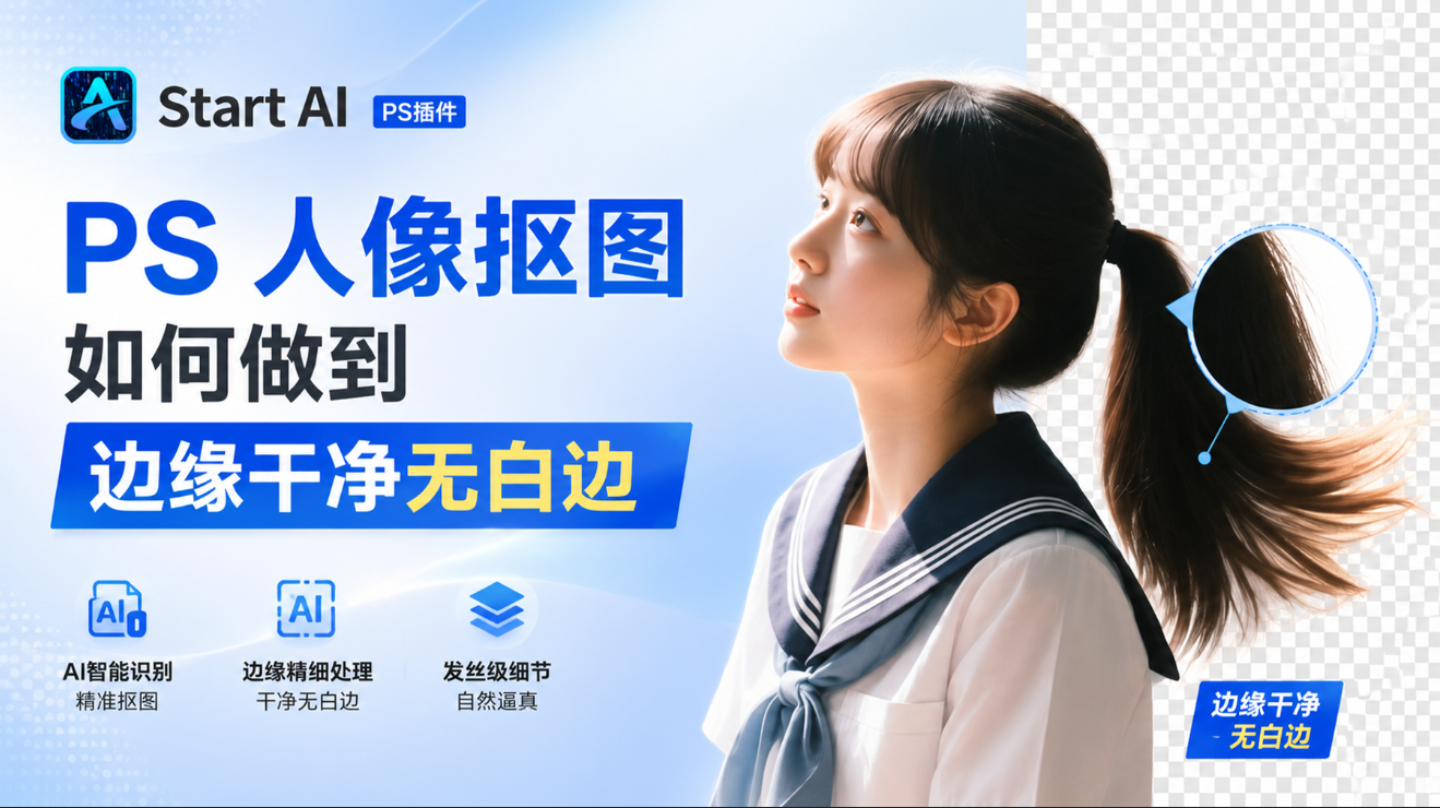 PS 人像抠图如何做到边缘干净无白边