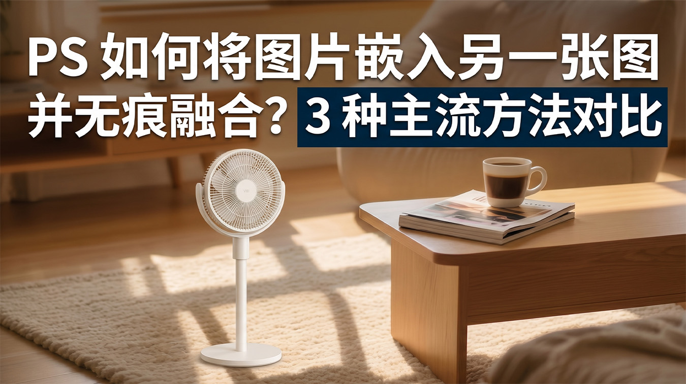 PS 如何将图片嵌入另一张图并无痕融合？3 种主流方法对比