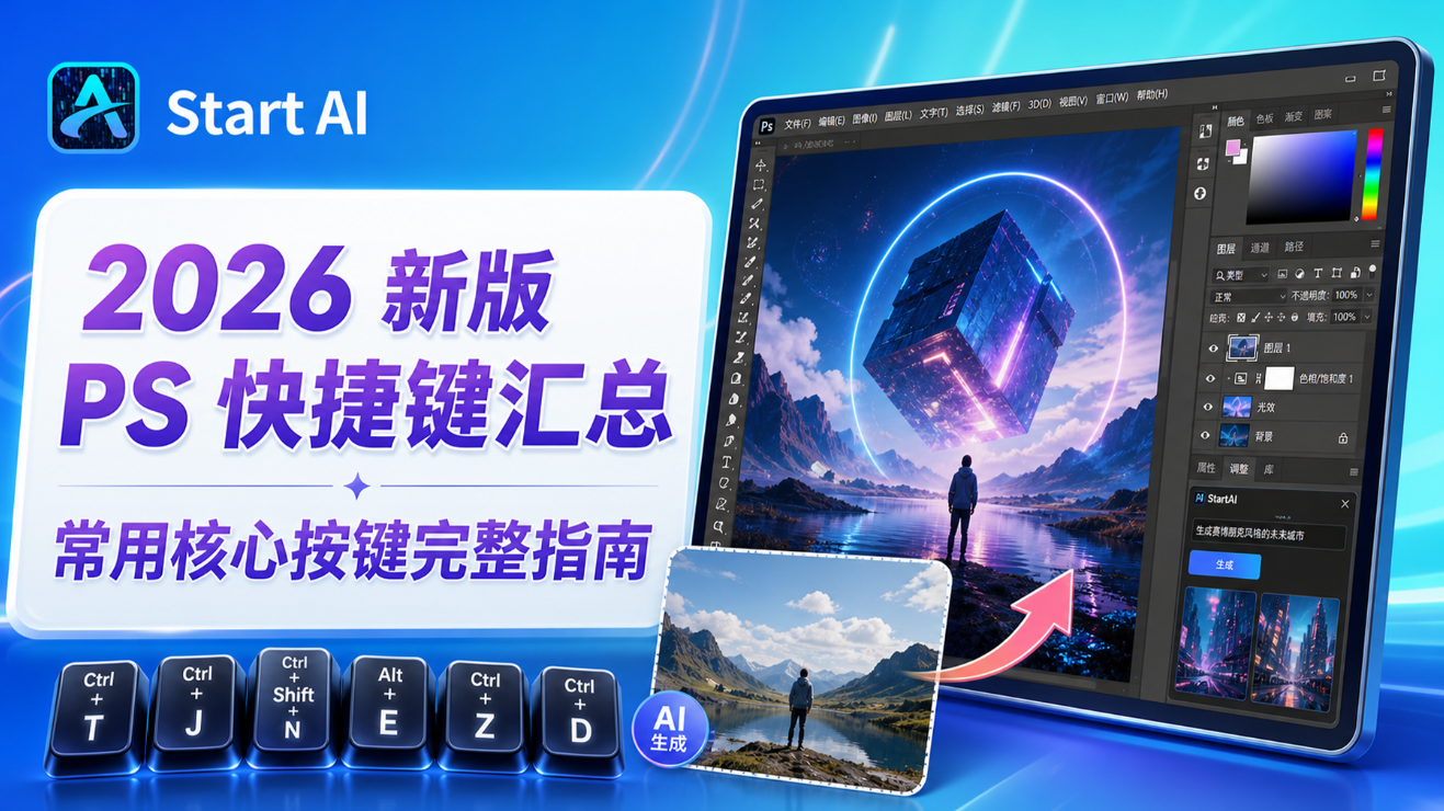 2026 新版 PS 快捷键汇总 常用核心按键完整指南
