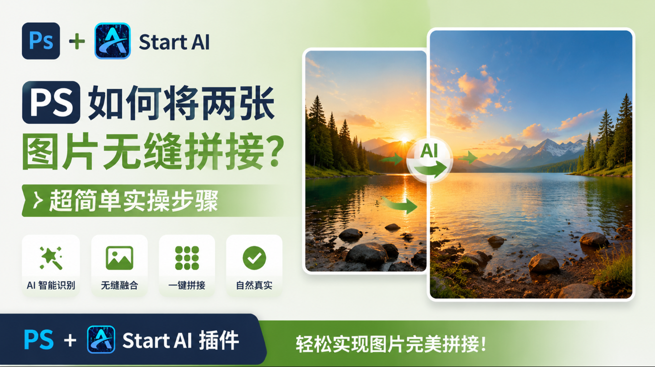 PS 如何将两张图片无缝拼接？超简单实操步骤