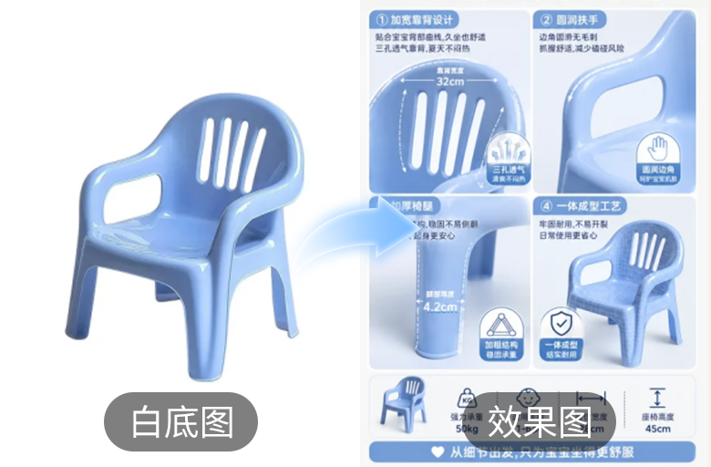 制作含细节描述的宝宝椅电商详情页