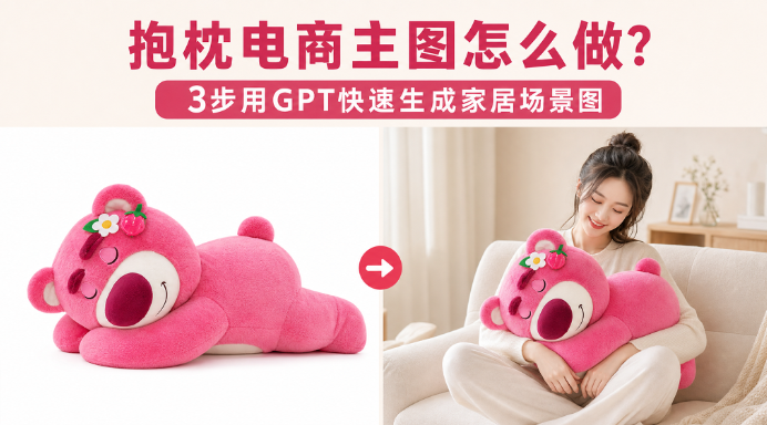 抱枕电商主图怎么做？3步用GPT快速生成家居场景图