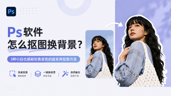 Ps软件怎么抠图换背景？3种小白也能轻松换底色的超实用抠图方法