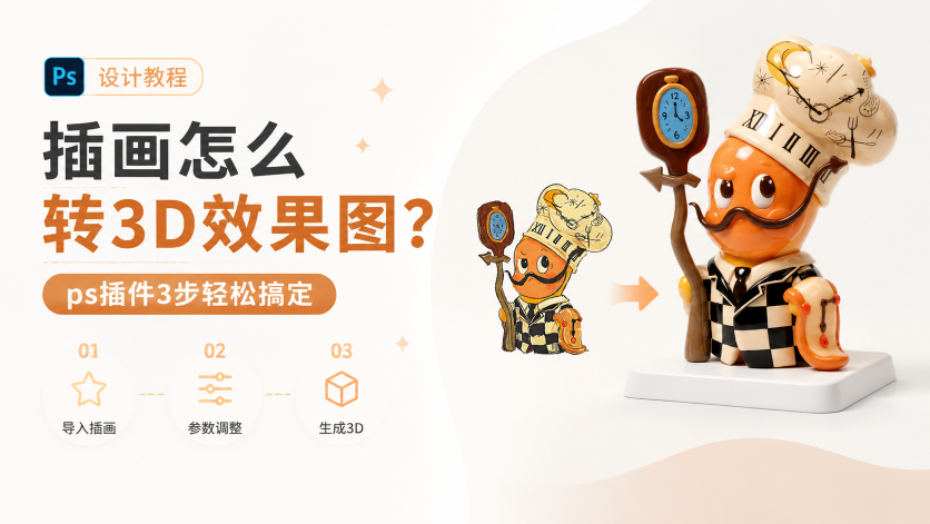 Ps设计2D转3D教程封面展示图