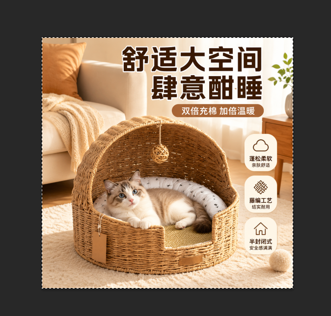点击生成，AI精准照搬爆款主图布局、文案位置、色彩搭配，只替换产品主体