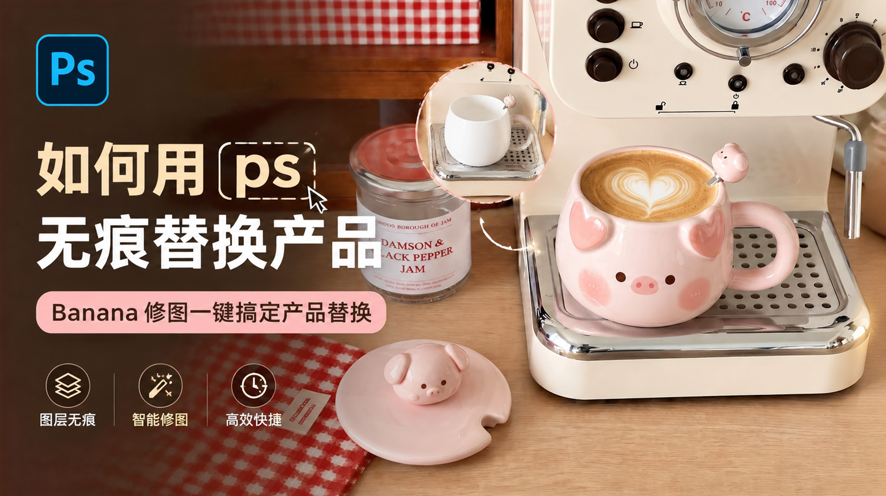 如何用PS无痕替换产品？Banana修图4步一键搞定产品替换