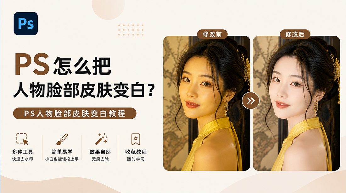PS怎么把人物脸部皮肤变白？PS人物脸部皮肤变白教程