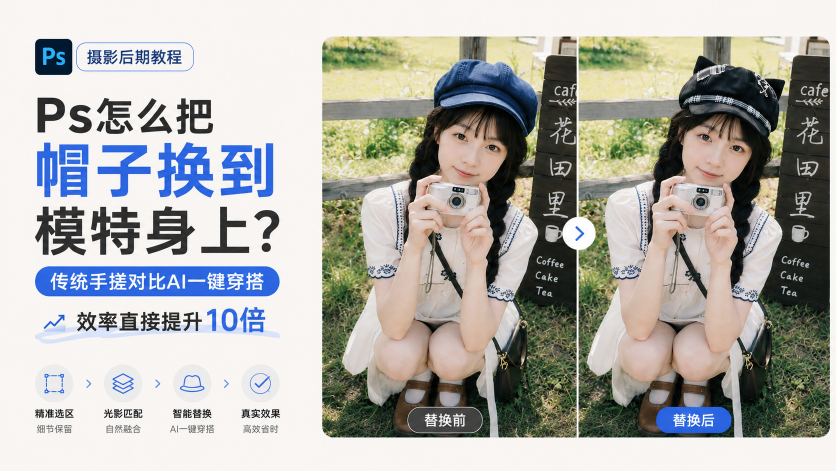 ps帽子替换效果封面展示图