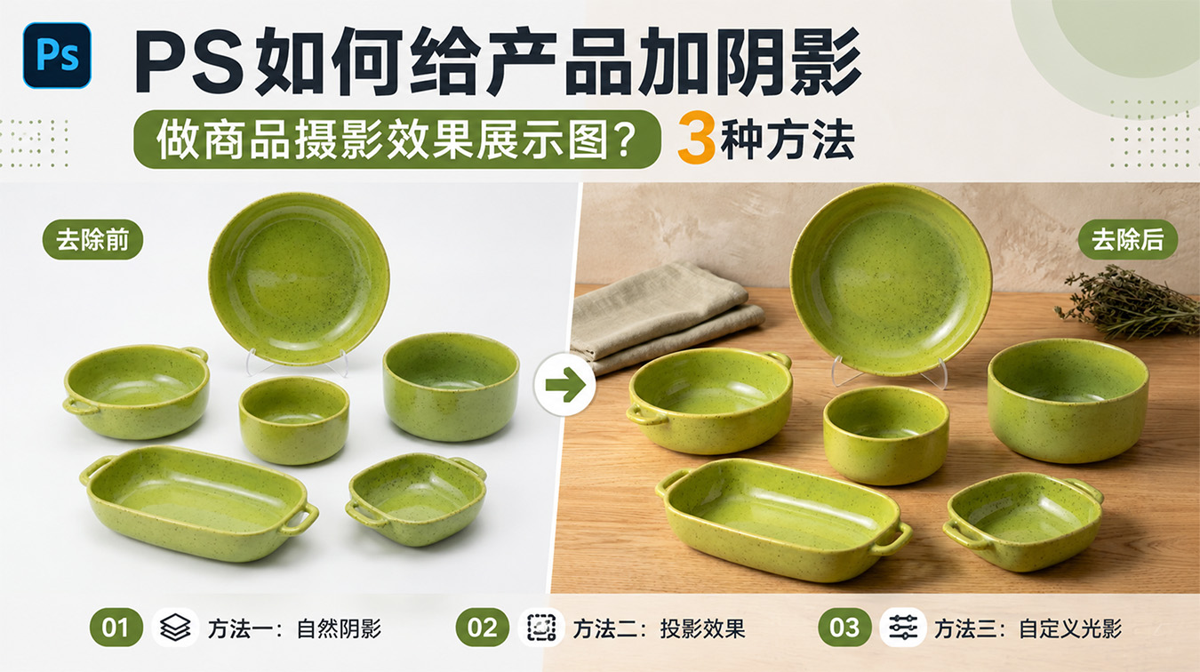 PS如何给产品加阴影，做商品摄影效果展示图？3种方法