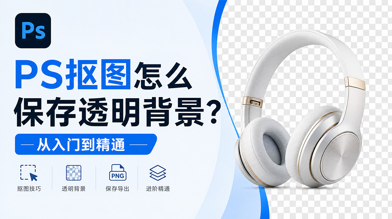 PS抠图怎么保存透明背景？从入门到精通