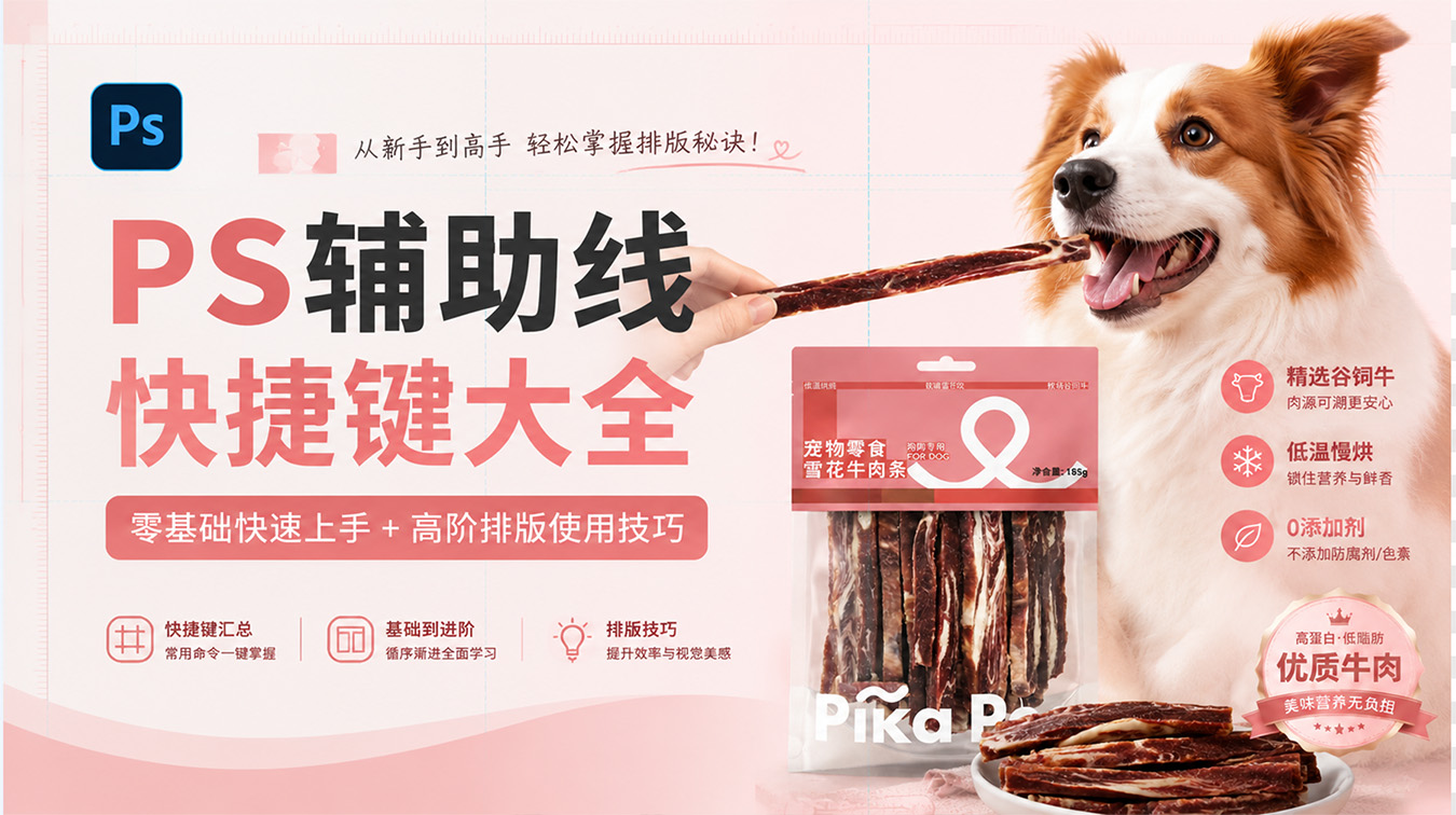 PS辅助线快捷键大全｜零基础快速上手+高阶排版使用技巧
