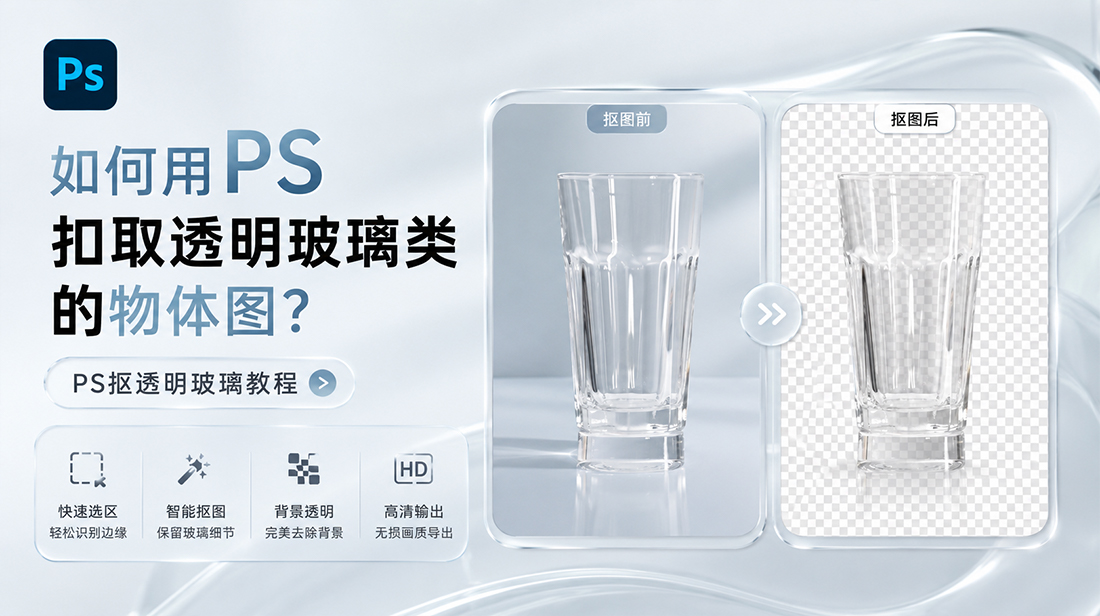 如何用ps扣取透明玻璃类的物体图？ps抠透明玻璃教程