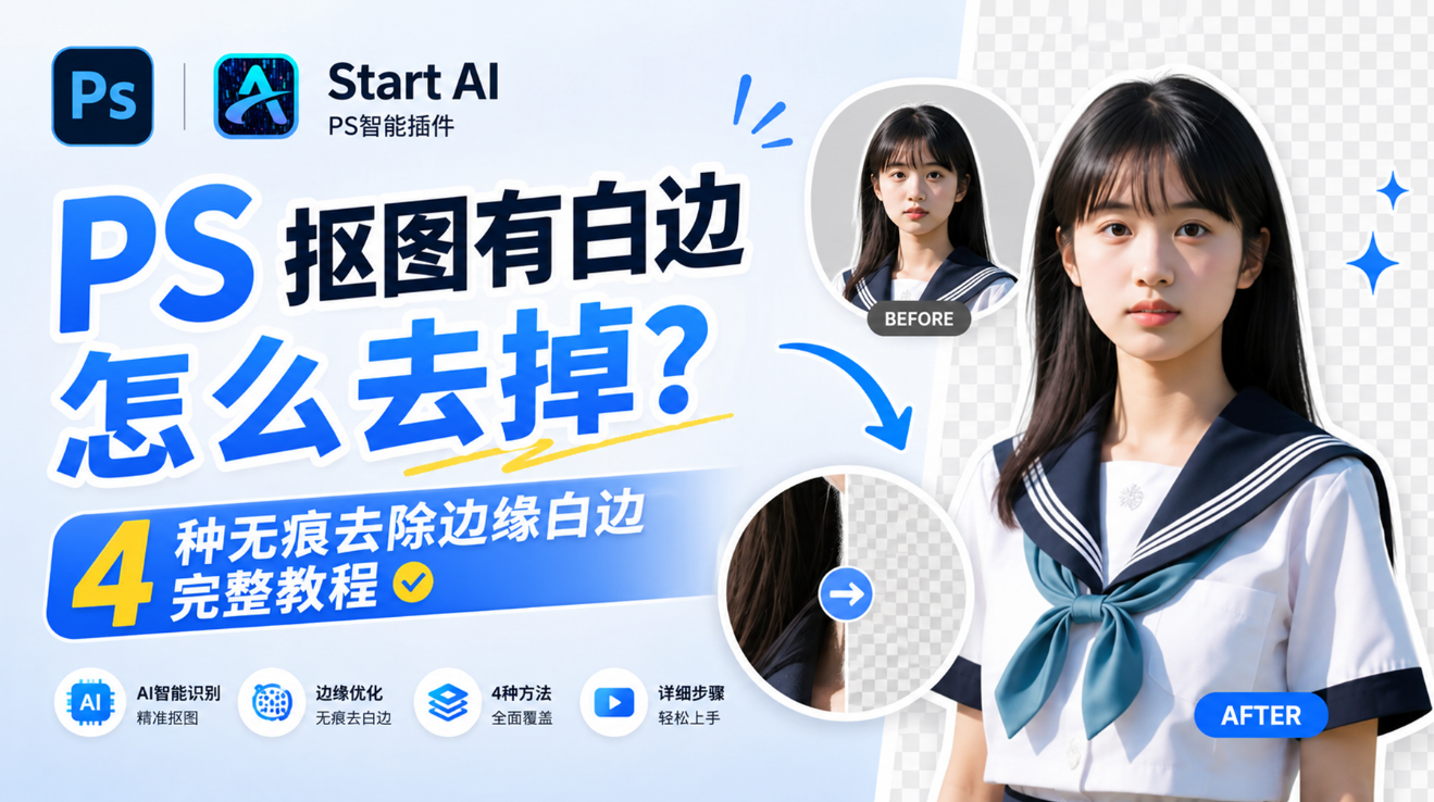 PS 抠图有白边怎么去掉？4 种无痕去除边缘白边完整教程