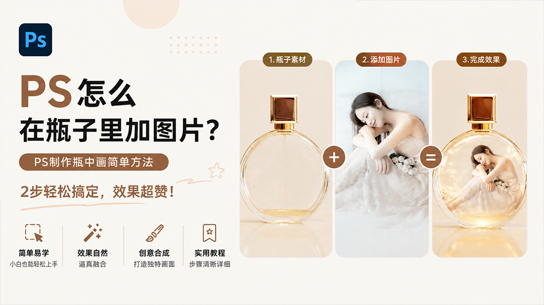 ps怎么在瓶子里加图片？ps制作瓶中画简单方法