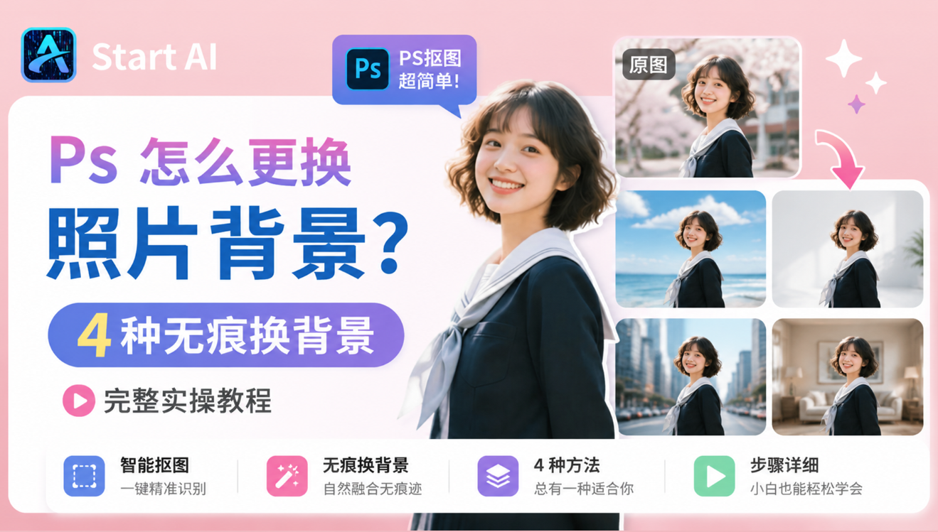 Ps 怎么更换照片背景？4 种无痕换背景完整实操教程