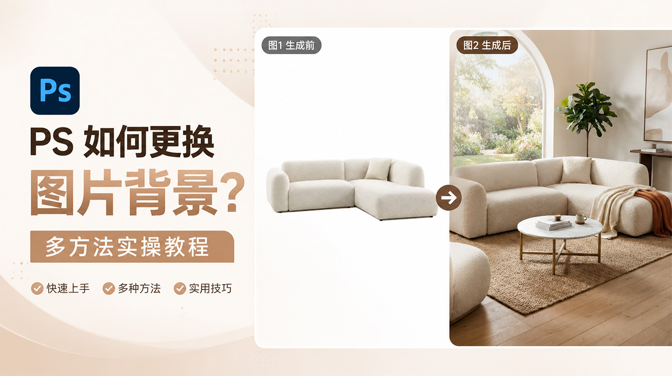 PS 如何更换图片背景？多方法实操教程