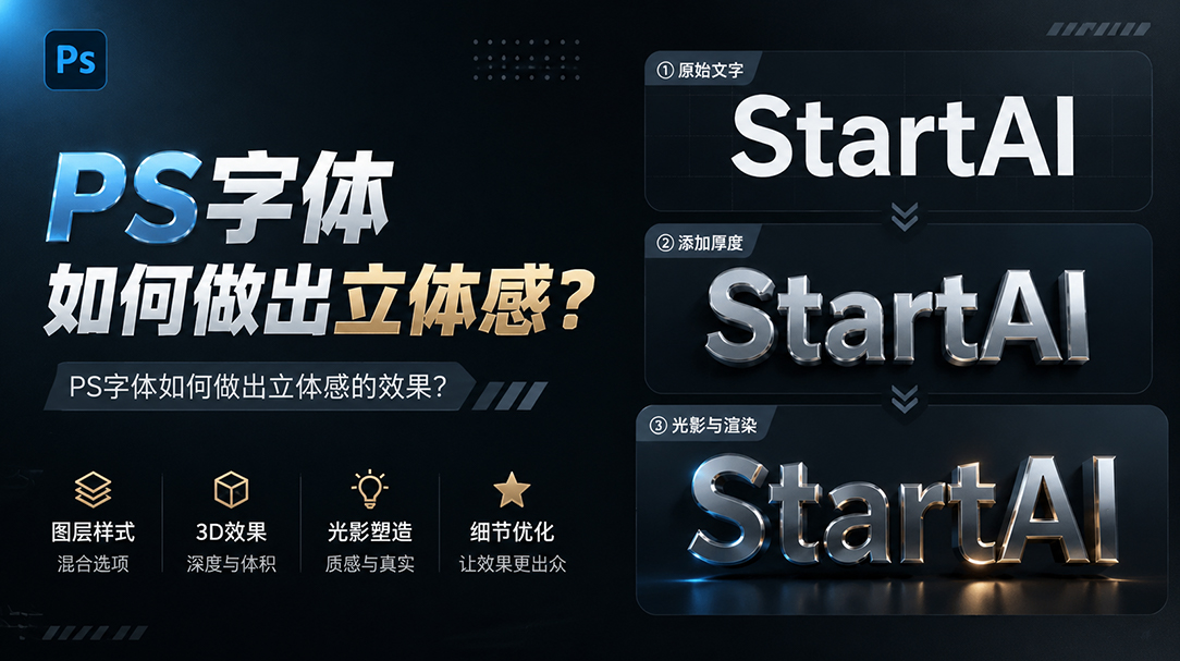 ps字体如何做出立体感？ps字体如何做出立体感的效果？