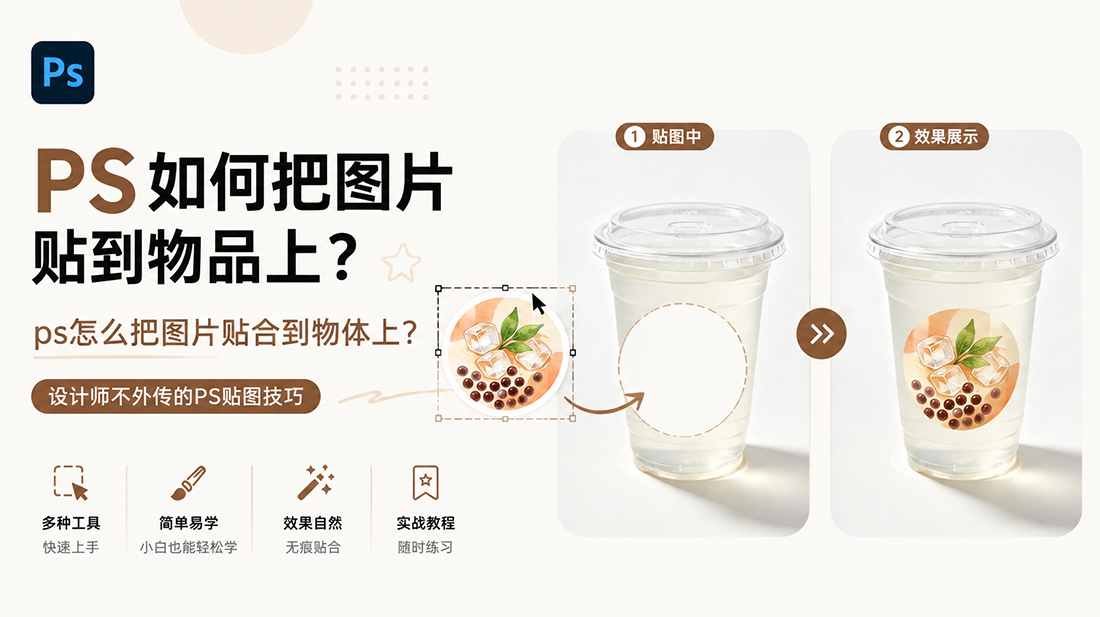 ps如何把图片贴到物品上？ps怎么把图片贴合到物体上？