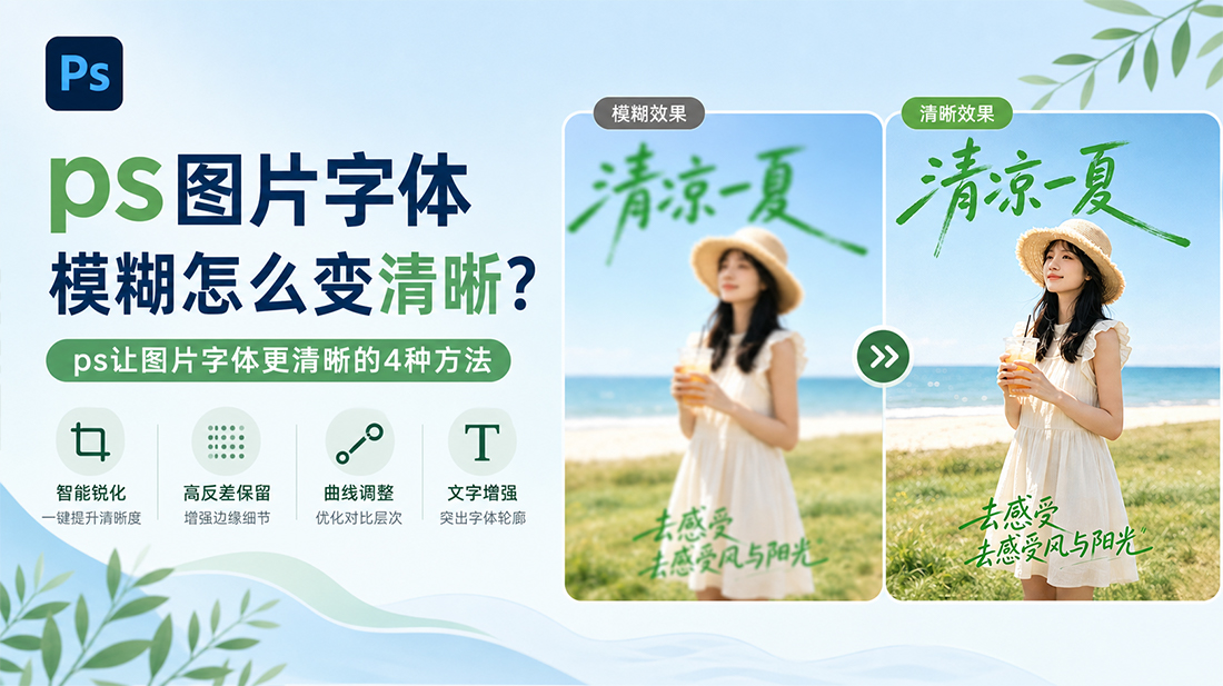 ps图片字体模糊怎么变清晰？ps让图片字体更清晰的4种方法