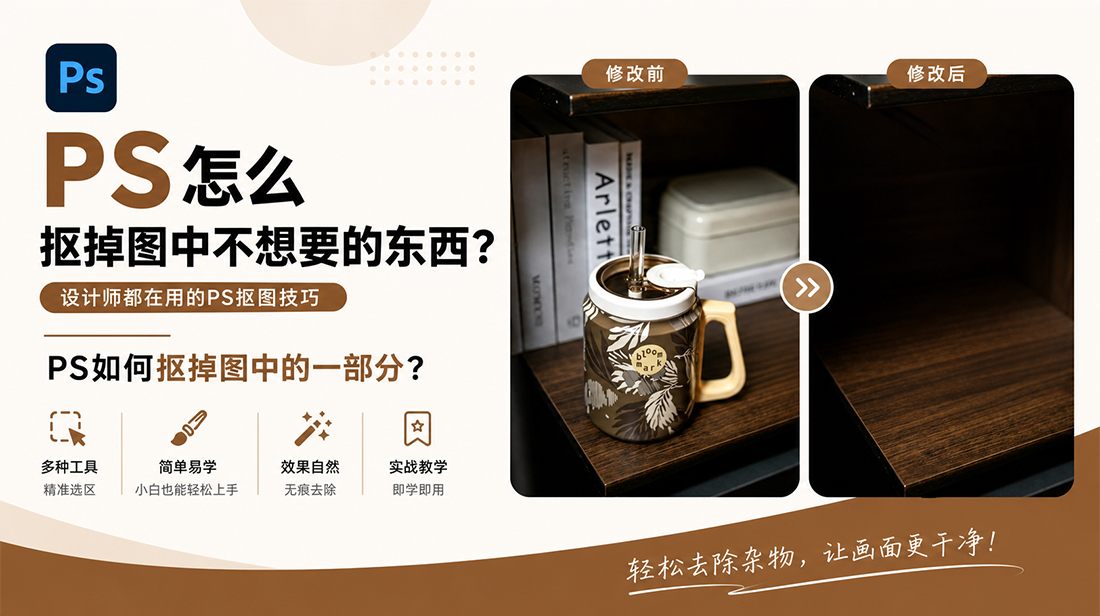 ps怎么抠掉图中不想要的东西？ps如何抠掉图中的一部分？