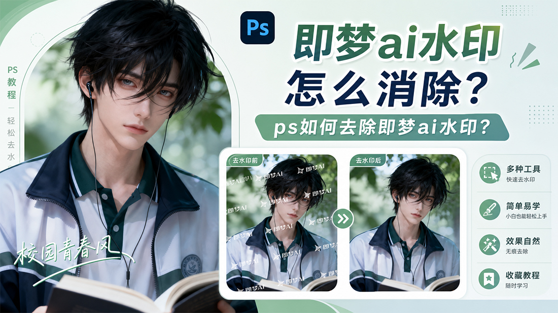 即梦ai水印怎么消除？ps如何去除即梦ai水印？