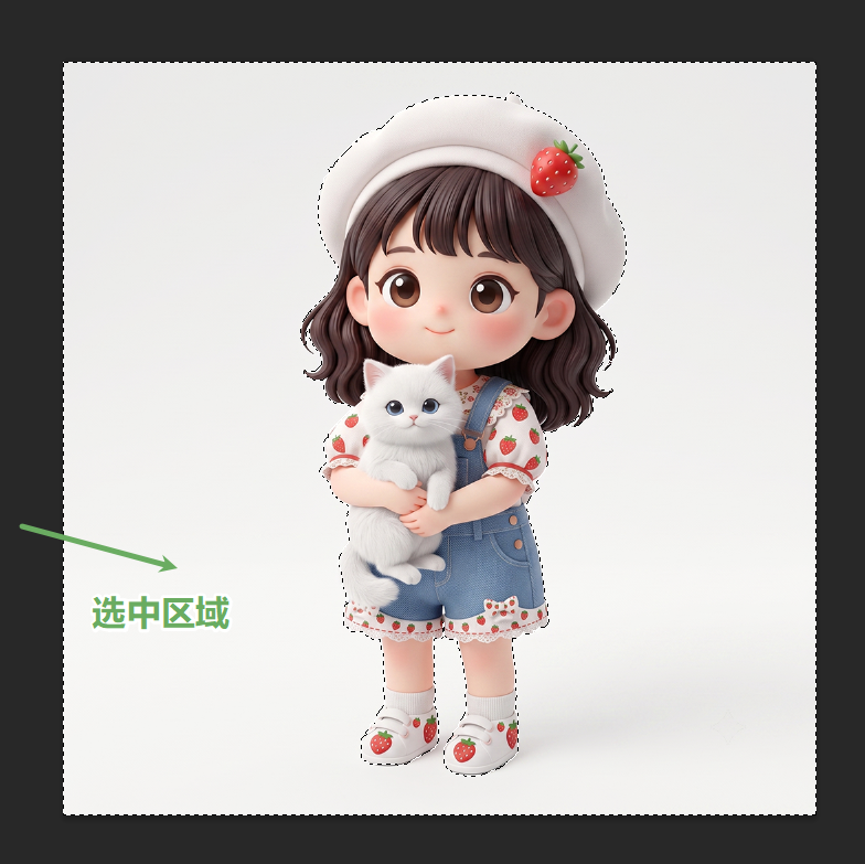 按Ctrl+Shift+I反选(背景被选中)