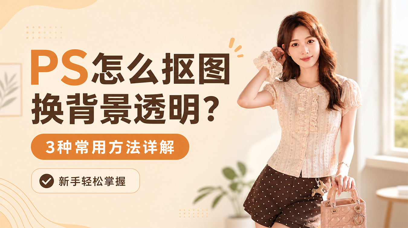 PS怎么抠图换背景透明？3种常用方法详解，新手轻松掌握